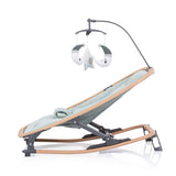 Chipolino velvet opvouwbare wipstoel met mobiel aloe wood mintgroen beige