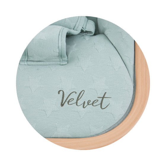 Chipolino velvet opvouwbare wipstoel met mobiel aloe wood mintgroen beige