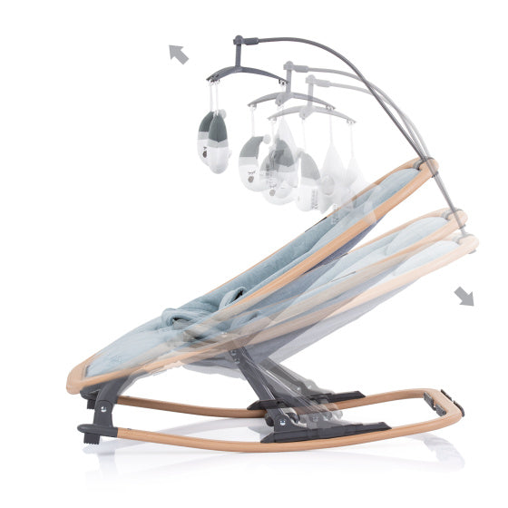 Chipolino Velvet Opvouwbare Wipstoel met Mobiel Sky Wood
