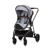 Chipolino aura opvouwbare 3-in-1 kinderwagen met luiertas ash grijs zwart