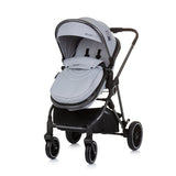 Chipolino aura opvouwbare 3-in-1 kinderwagen met luiertas ash grijs zwart