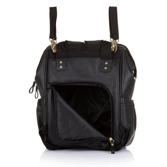 Chipolino Rugzak Luiertas met Verschoningsmatje Leather Zwart