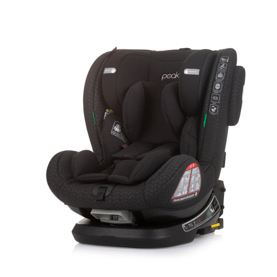 Chipolino peak autostoel i-size 40-150 cm isofix 360° obsidian zwart