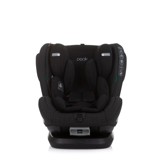 Chipolino peak autostoel i-size 40-150 cm isofix 360° obsidian zwart