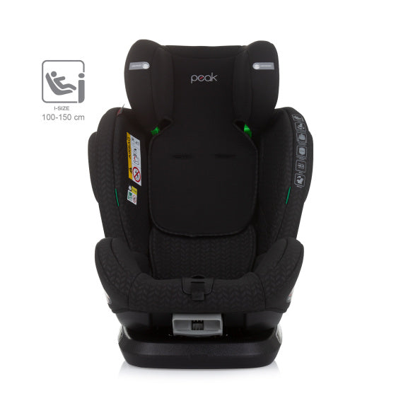 Chipolino peak autostoel i-size 40-150 cm isofix 360° obsidian zwart