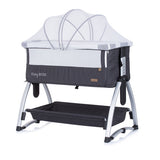 Chipolino baby boss co-sleeper met schommelfunctie klamboe anthracite grijs zilver