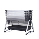 Chipolino baby boss co-sleeper met schommelfunctie klamboe anthracite grijs zilver