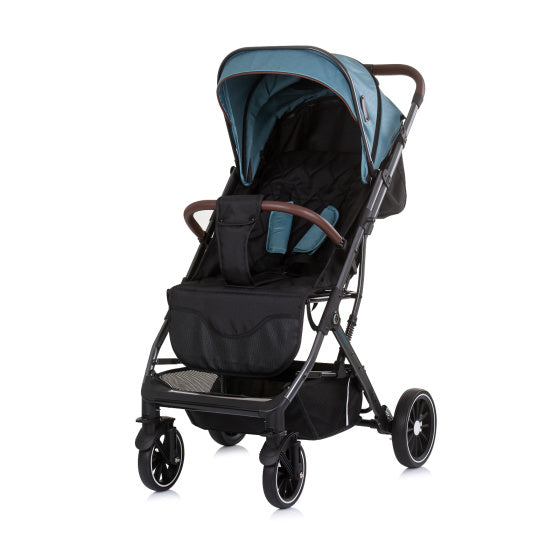 Chipolino combo opvouwbare buggy met voetenhoes teal turquoise zwart