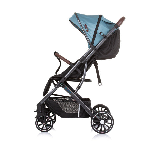 Chipolino combo opvouwbare buggy met voetenhoes teal turquoise zwart