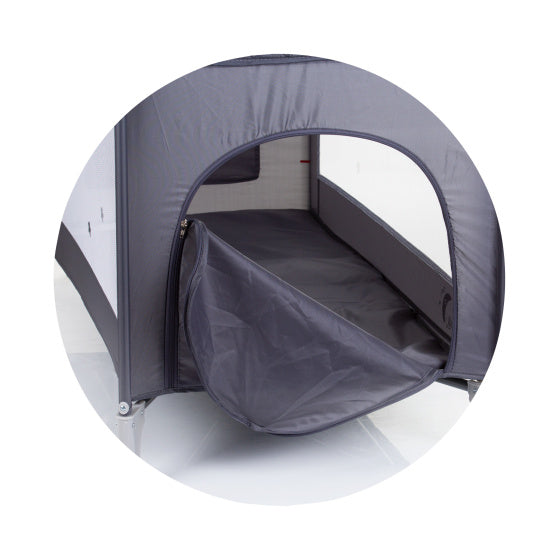 Chipolino opvouwbaar campingbedje met aankleedkussen granite antraciet