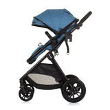 Chipolino harmony opvouwbare 3-in-1 kinderwagen met luiertas jeans blauw zwart