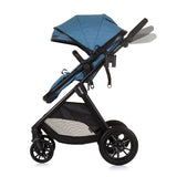 Chipolino harmony opvouwbare 3-in-1 kinderwagen met luiertas jeans blauw zwart