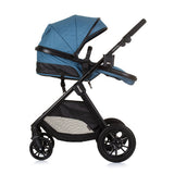 Chipolino harmony opvouwbare 3-in-1 kinderwagen met luiertas jeans blauw zwart