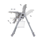 Chipolino Chef Kinderstoel met Eetblad Zitkussen Pure Grey