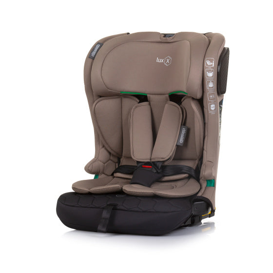 Chipolino lux x autostoel i-size 76-150 cm isofix macadamia taupe zwart