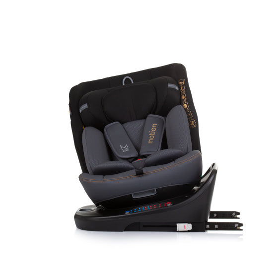 Chipolino autostoel i-size 40-150 cm isofix 360° obsidian zwart grijs