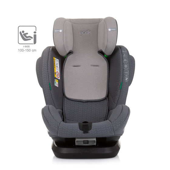 Chipolino peak autostoel i-size 40-150 cm isofix 360° granite grijs