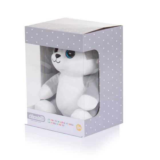 Chipolino pluche baby nachtlamp knuffelhusky met muziek licht