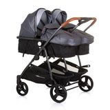 Chipolino duo opvouwbare kinderwagen voor 2 silver grijs zwart