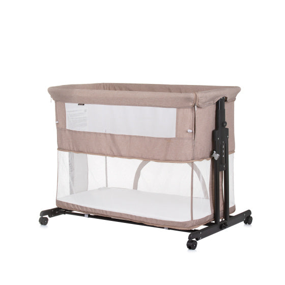 Chipolino zen co-sleeper box met klamboe macadamia beige