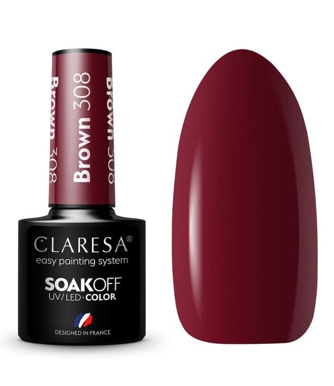 Claresa uv led gellak 5ml brown 308 full berries