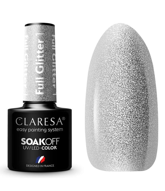 Claresa uv led gellak 5ml full glitter 1 silver
