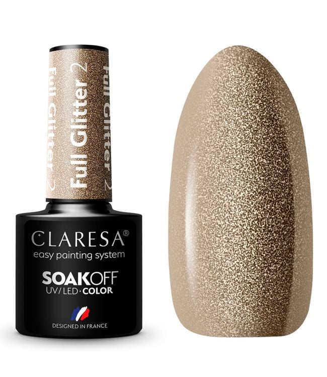 Claresa uv led gellak 5ml full glitter 2 bronze