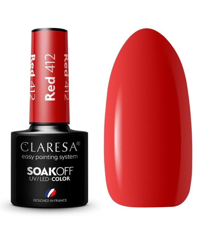 Claresa uv led gellak 5ml red 412 take me to the river