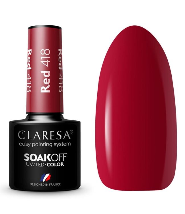 Claresa uv led gellak 5ml red 418 take me to the river