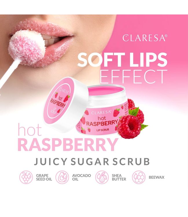 Claresa lip scrub hot raspberry 15gr.
