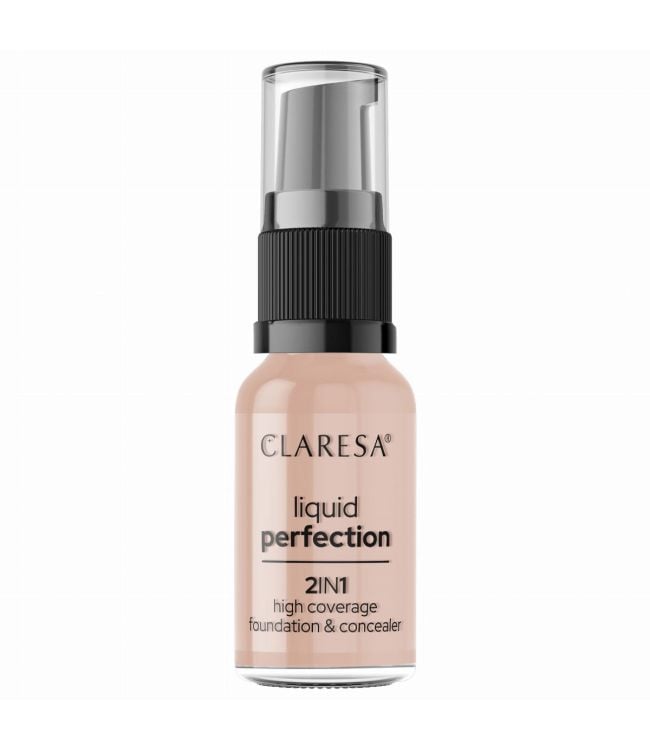 Claresa liquid perfection 2-in-1 concealer en foundation 104 nude 18gr.
