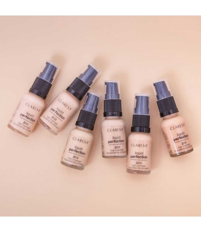 Claresa liquid perfection 2-in-1 concealer en foundation 101.5 vanilla 18gr.