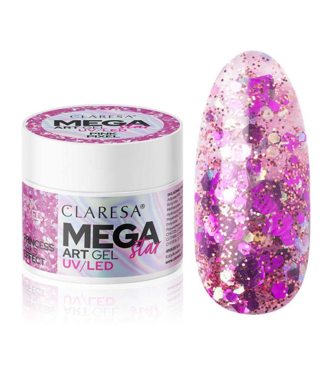 Claresa megastar pink pixel uv led art gel 10gr.