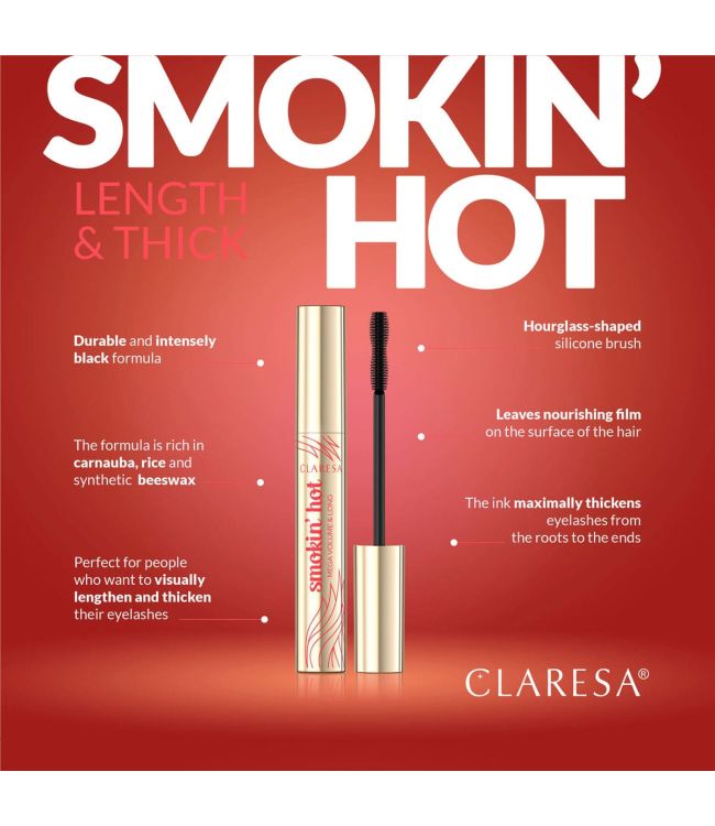 Claresa smokin' hot mascara zwart 10ml