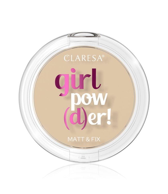 Claresa girl pow(d)er! matt fix pressed powder 02 natural beige 12gr.