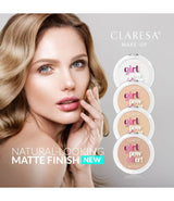 Claresa girl pow(d)er! matt fix pressed powder 02 natural beige 12gr.