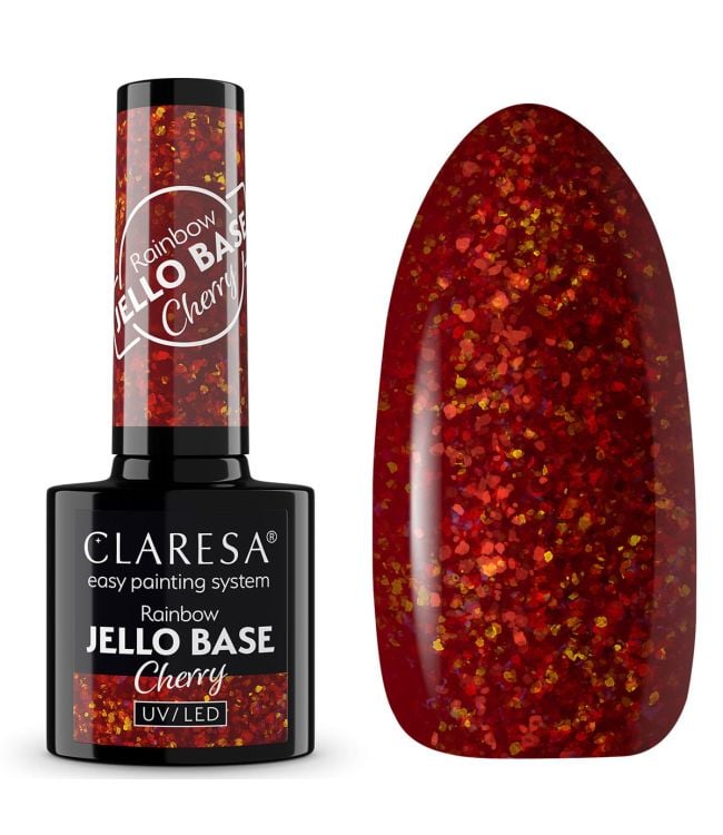 Claresa rainbow jello base coat cherry 5ml