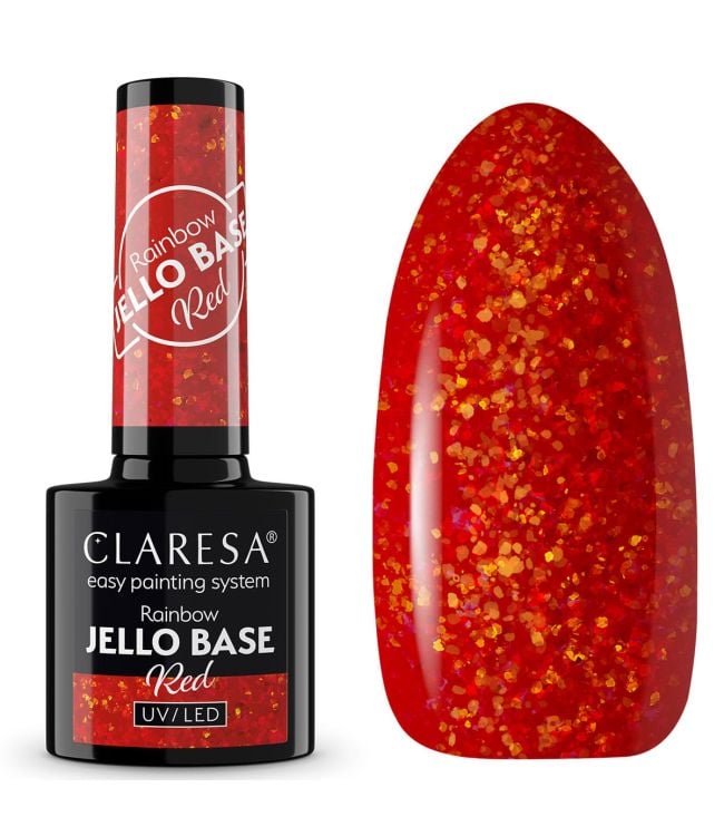 Claresa rainbow jello base coat red 5ml