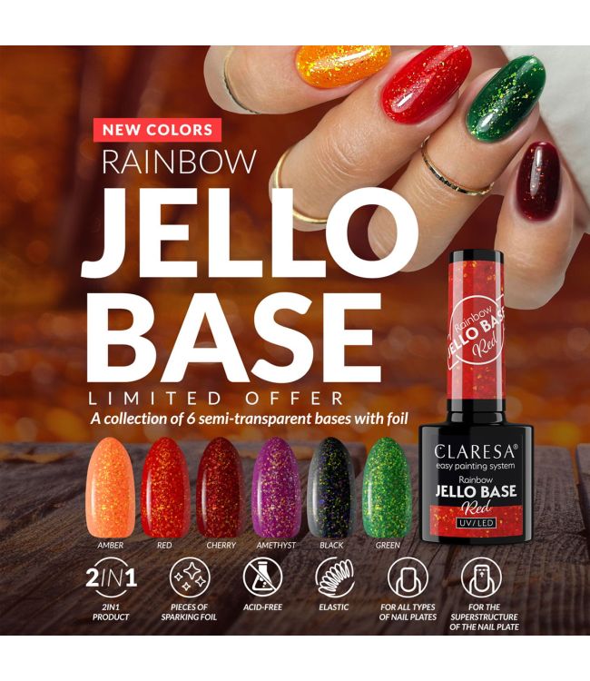 Claresa rainbow jello base coat black 5ml