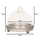 Clayre eef stolp 6gl2492 grijs transparent 16x15 cm