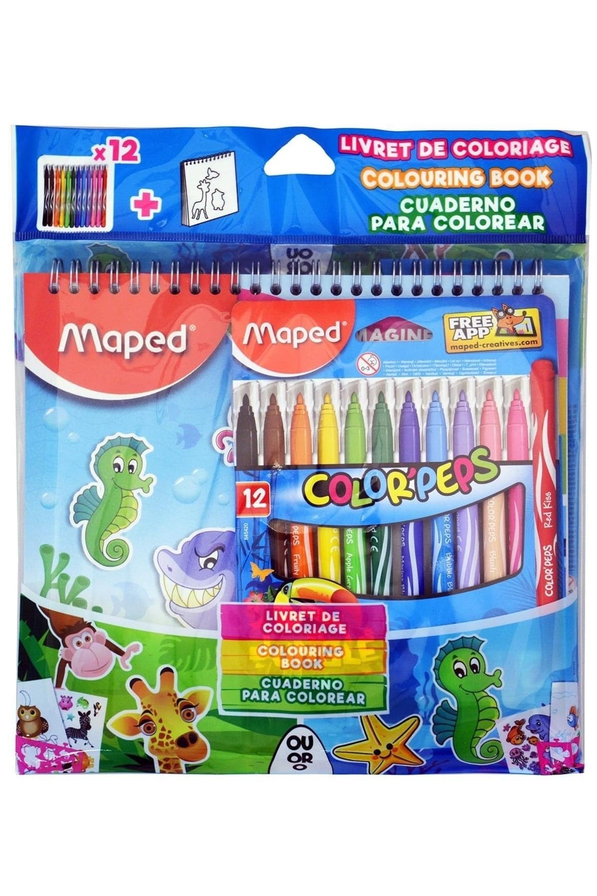Joustra color apos;peps jungle viltstiften met activiteitenboek