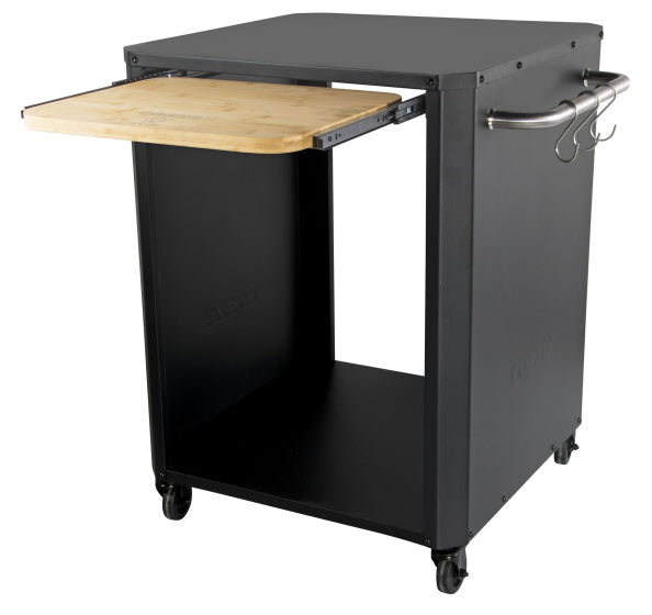 Cozze Buitentafel met uitschuifbare tafel voor pizzaoven zwart