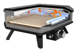 Cozze Gas pizzaoven 13'' met pizzasteen 5kW zwart grijs