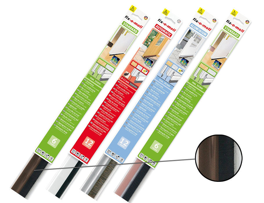 Fix-o-moll deurborstel premium zelfklevend - 1m - bruin