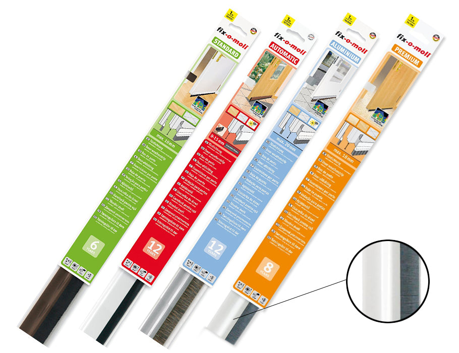 Fix-o-moll deurborstel premium zelfklevend - 1m - wit