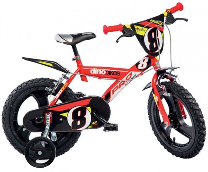 Dino Cross 16 Inch 27 cm Jongens Knijprem Rood Zwart