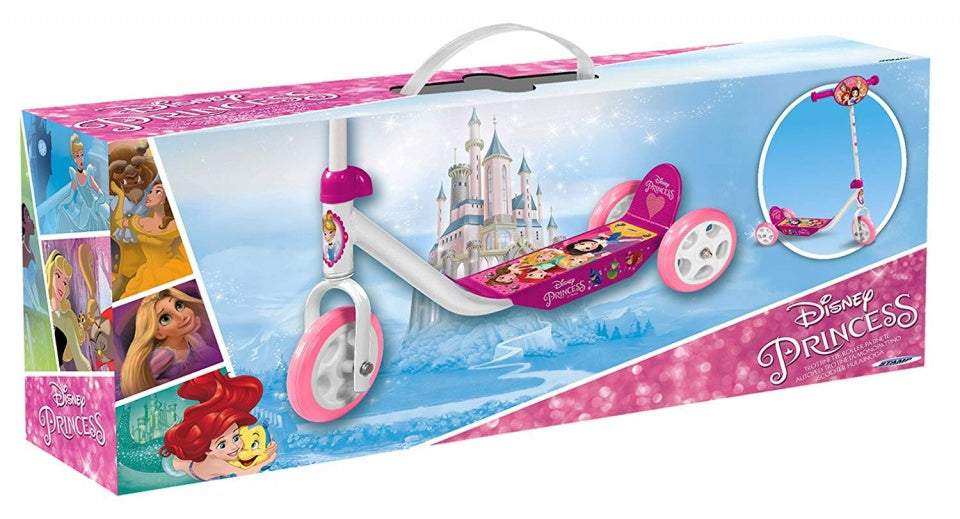 Disney 3-wiel kinderstep meisjes vrijloop wit roze