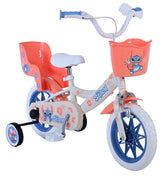 Disney Stitch Kinderfiets Meisjes 12 inch Creme Koraal Blauw