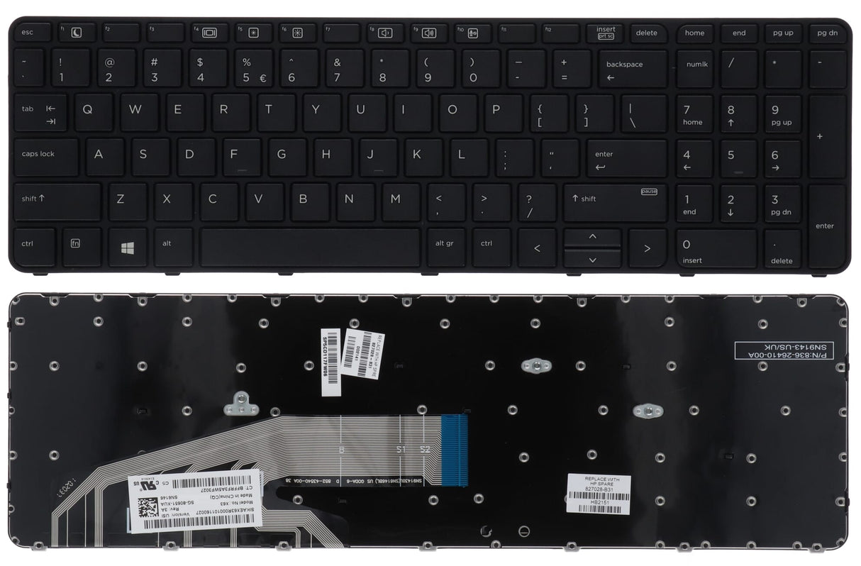 Hp laptop toetsenbord qwerty us
