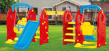 Dolu 4-in-1 Speeltoestel met Glijbaan en Schommel Blauw Rood